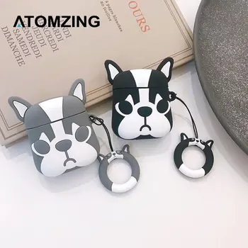 

French Bulldog Wireless Bluetooth Earphone Case For Apple AirPods Silicone Headphones Cases For Airpods 2 Protective Cover