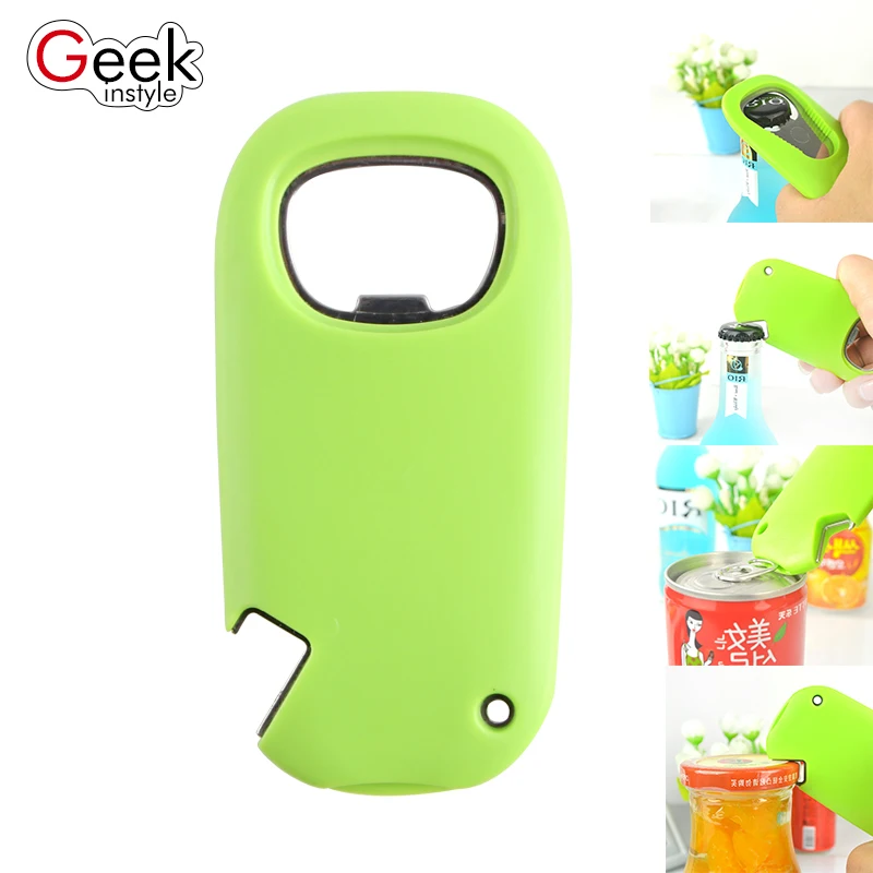 

Geekinstyle fashion Multifunctional bottle opener Blue and green Two styles Handy Easy Operated Bar Drink Gadget Tin beer Opener