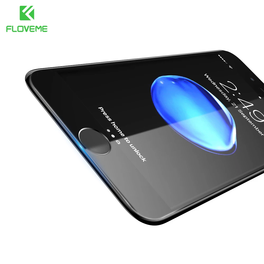 

FLOVEME Ultra-thin Tempered Glass For iPhone 8 7 6S Plus 9H Screen Protective Glass Front Film Anti-blue Light Screen Protector