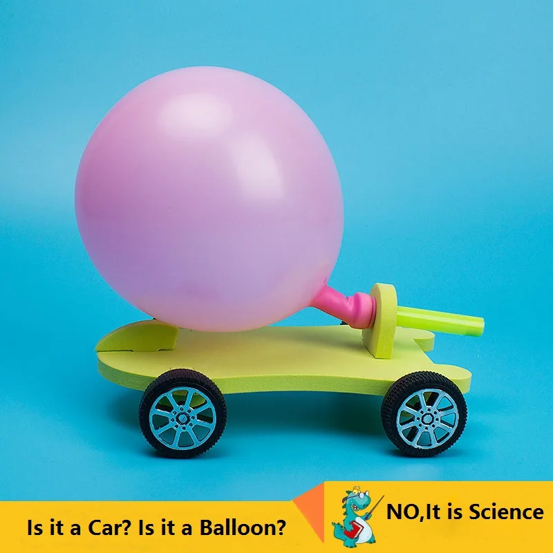 DIY Science Experiment Toys Balloon Reaction Car Funny Children's