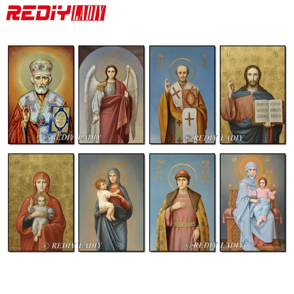 

REDIY LADIY Diamond Painting Cross Stitch Religion 5D Full Square Diamonds Embroidery with Crystals Icon Diamond Mosaic Pattern