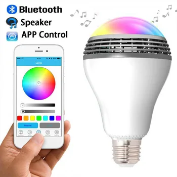 

New E27 Bluetooth 4.0 Wireless BulbSpeakers Smart RGB LED Audio Speaker Light Bulb Lamp For Phone Android 110V - 220V Speakers