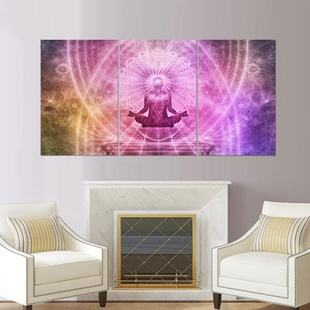 

Home Decor Painting Wall Art Modular Living Room 3 Piece/Pcs Buddha Landscape HD Printed Modern Canvas Poster Frame Pictures