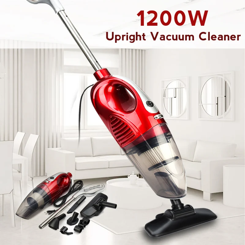 

EU Plug 1200W 2 in 1 Lightweight Handheld Upright Bagless Home Vehicle Trunk Car Vacuum Cleaner Kit Cleaning Supplies