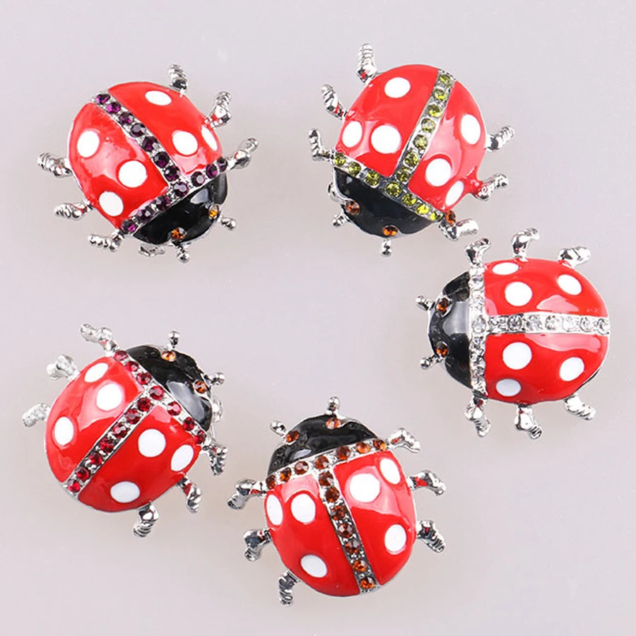 Cute Ladybug Brooch Pins Alloy Rhinestones Brooches Party Costume
