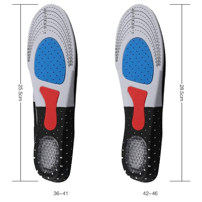 Silicone Insoles Shoes Pads Running Sport Insole EVA Cushioning Foot Care Orthopedic Insoles For Outdoor Camping Hiking Football