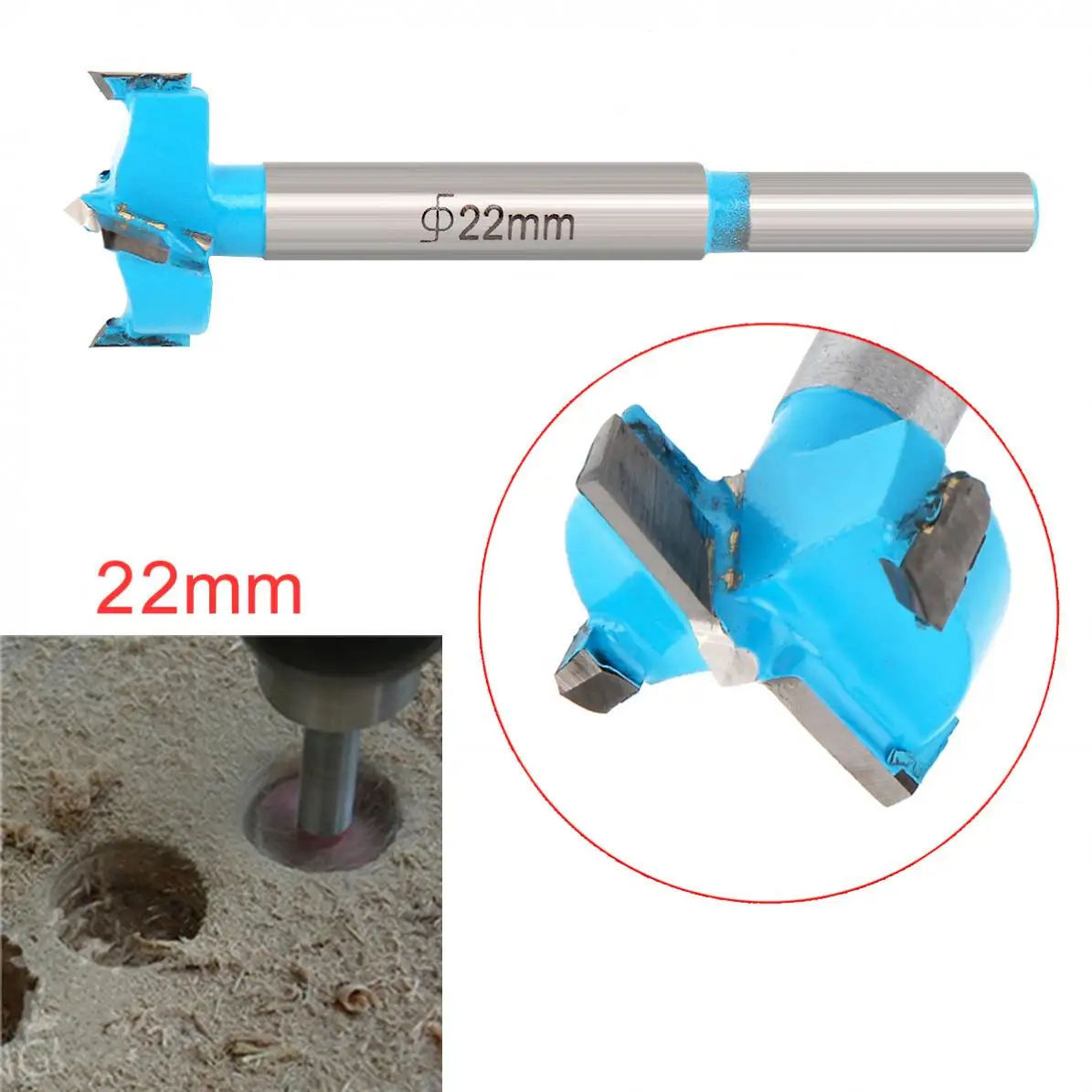 TORO 22mm Universal Silver & Blue Hole Saw Wood Cutter Woodworking Tool Hole Cutter Suitable for Wooden Products Perforation