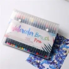 20 Colors Soft Fine Tip Watercolor Brush Pen Marker Pen Set Paintbrush for Sketch Drawing Manga Comic Handwriting Art Supplies