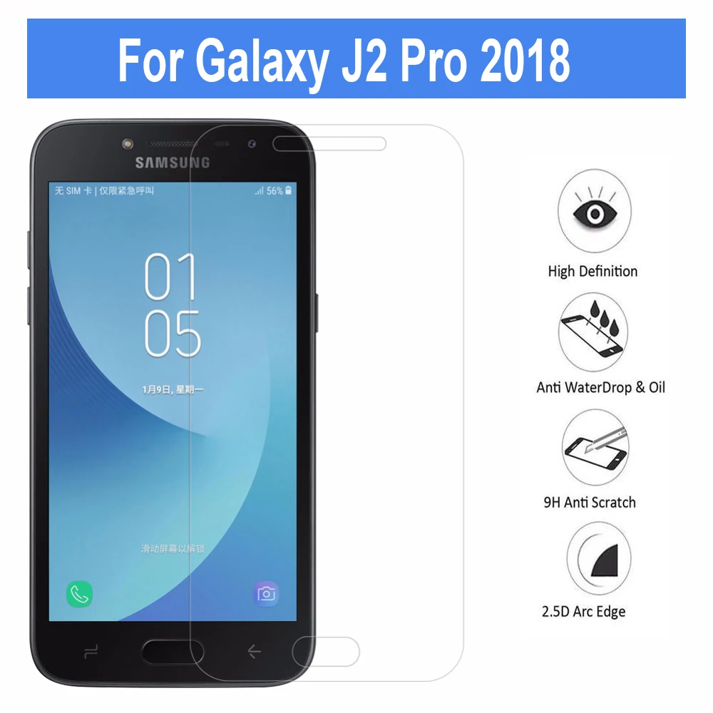 2.5D Закаленное стекло для samsung Galaxy J2 Pro 2018 Защитная пленка экрана SM J250F/DS 9 H защитное
