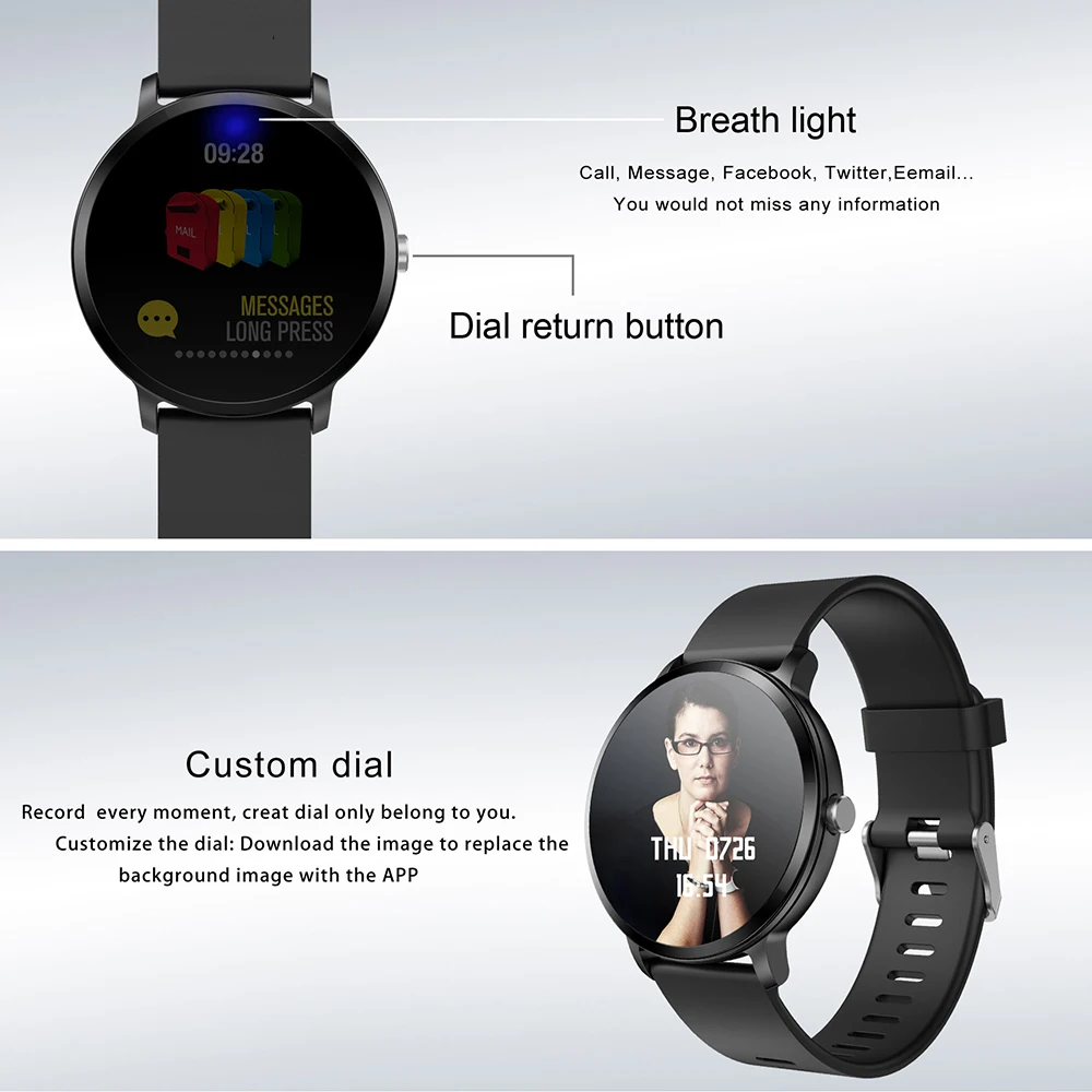 Fentorn V11 Smart watch IP67 waterproof Tempered glass Activity Fitness tracker Heart rate Blood Pressure Men women smartwatch