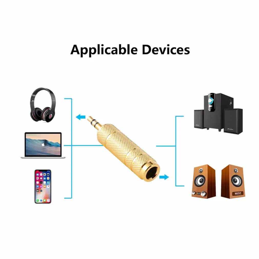 3,5 мм до 6,5 мм 6,35 мм штекер к Feamle аудио адаптер 6,5 6,35 разъем 3,5 разъем стерео вспомогательный конвертер для динамика мобильного телефона