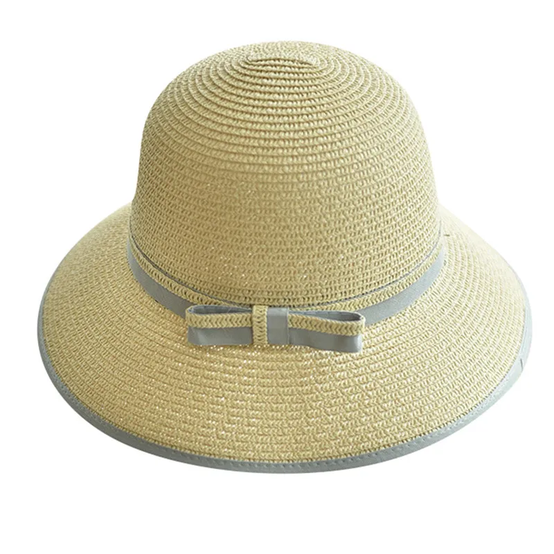 Женская летняя соломенная широкополая шляпа с широкими полями, Пляжная Складная Шляпа Дерби