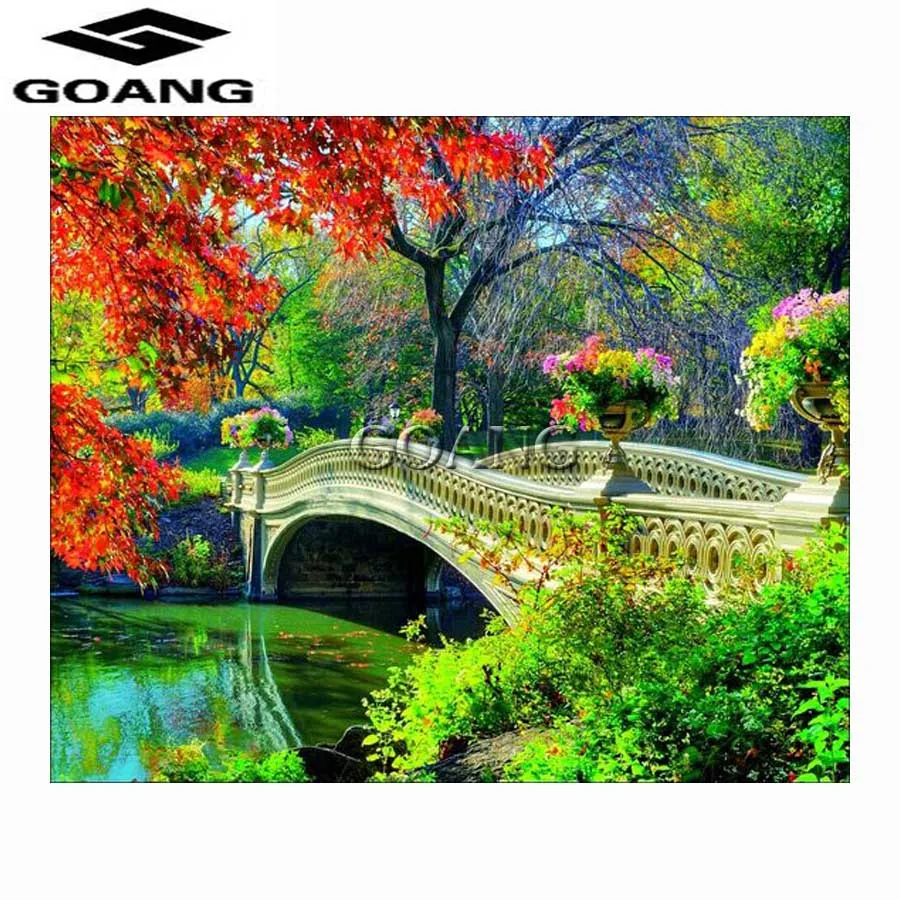 

GOANG new DIY 5D Diamond mosaic Landscapes park Painting Cross Stitch Kits Diamonds Embroidery Home Decoration The scenery
