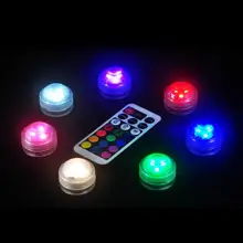 10 шт. 1 Удаленная батарея работает Водонепроницаемый погружной свадьбы, праздничные светодиодные лампочки для декора с пультом дистанционного управления