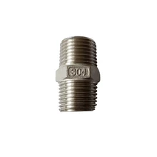 Stainless Steel 304 1/4″ Male BSPT Thread Pipe Fitting Hex Nipple SS304BSPT-HN-1/4-1/4