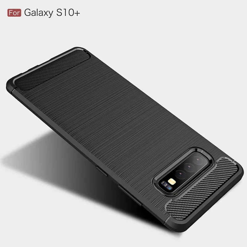 

Soft Silicone Phone Case for Samsung Galaxy S10 Plus S10+ Protective Carbon Back Cover for Samsung S10 S10e S10Plus Coque S 10