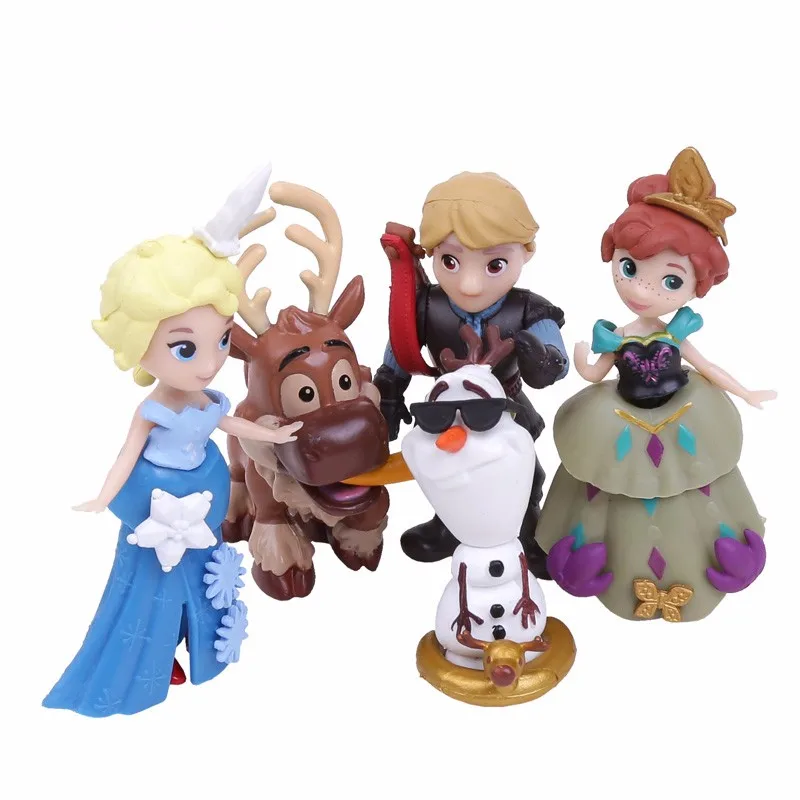 Frozen 5pcs Set Kawaii Assembly Elsa Anna Olaf Sven Kristoff Action Figure Toys Figure Toy Action Figure Toysaction Toys Aliexpress
