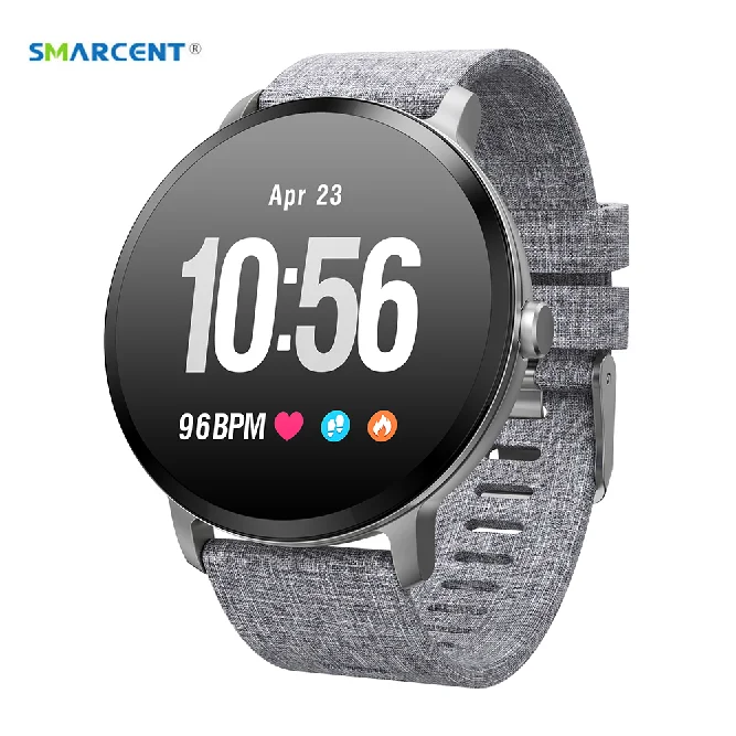 

Smarcent New 1.3 color screen V11 round screen watch heart rate blood pressure exercise running reminder smart bracelet