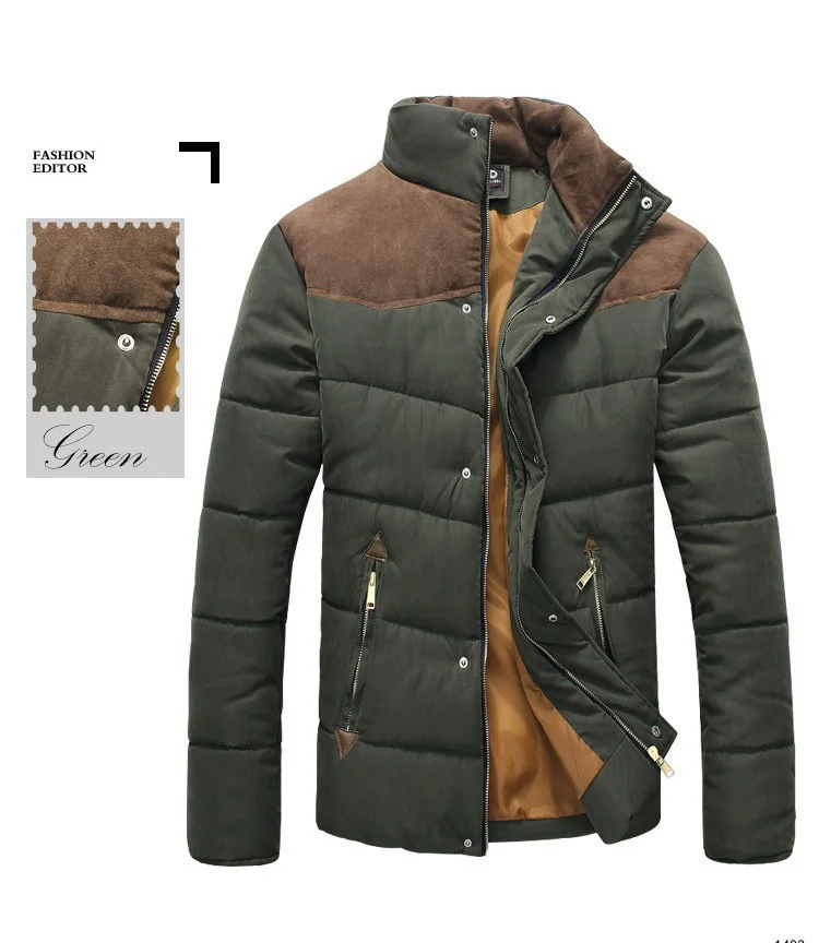 Горячая Распродажа Мужская мода Повседневная зимняя верхняя одежда пальто удобная куртка два цвета размера плюс XXXL MWM169 - Цвет: Dark Green