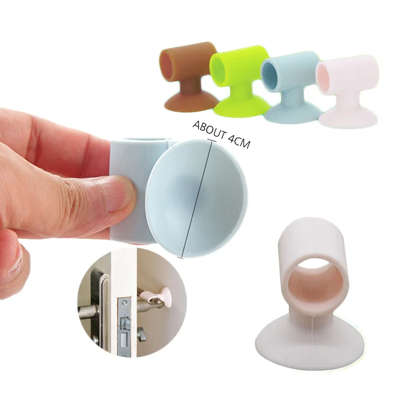 Baby Safety Door Stoppers Silicone Sound Proof Door Handle Bumpers