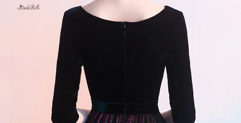 Modabelle бархатные вечерние платья Robe De Soiree элегантное ТРАПЕЦИЕВИДНОЕ длинное Строгие Черные официальные платья, платья De gala Largos De Noche