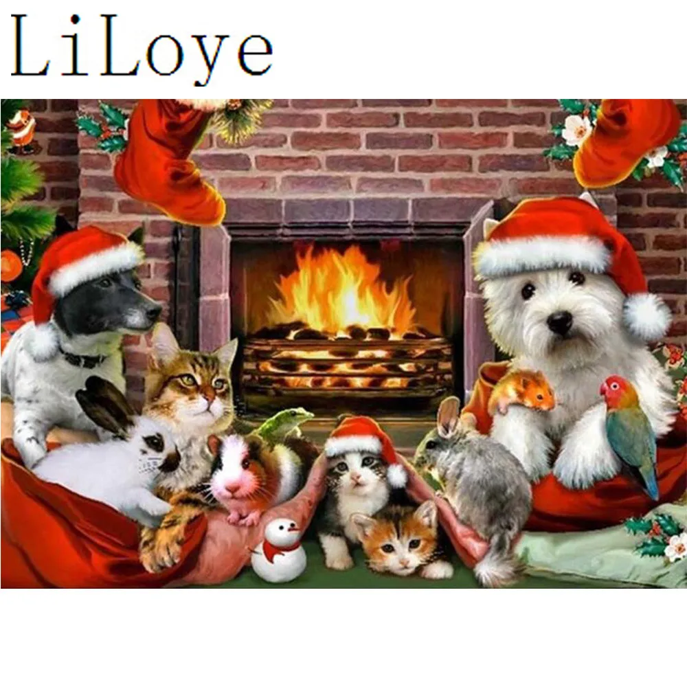 

LI LOYE 5D Diamond Mosaic Handmade Diamond Painting Cross Stitch Christmas gift dog Diamond Embroidery Cat decor Painting QW629