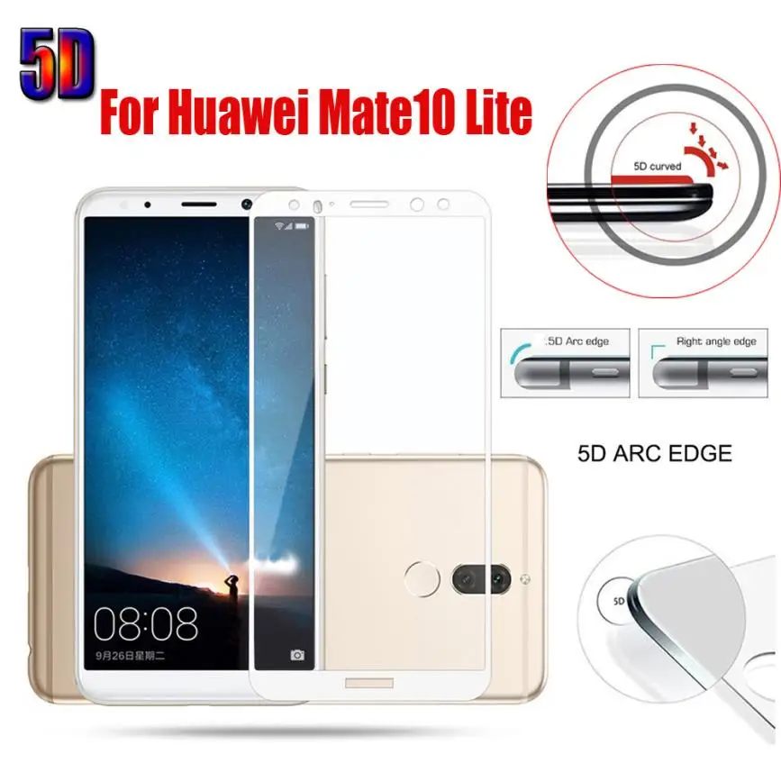 

5D Curved Full Tempered Glass Film Screen Protector for Huawei Mate10 Lite For Smart Phone Dropshipping Mar 26