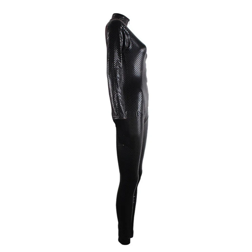 Hot Sexy Lingerie Men Latex Catsuit Faux Leather Bondage Bodysuit Leotard Unitard Fetish Costumes Erotic Lingerie Plus Size 