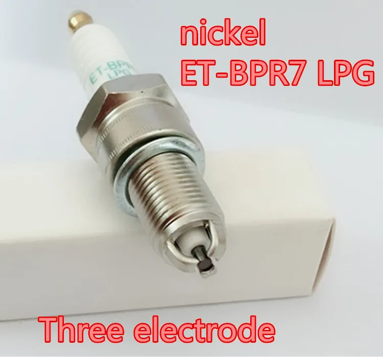 HOT NPLนิกเกิลสามElectrode Spark Plug ET BPR7 4PcsสำหรับBPR6EY BPR6EZ ...