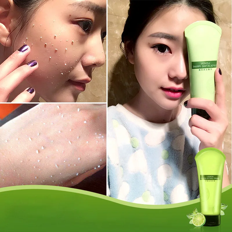 

Lemon Facial Cleanser Natural Soft Organic Facial Exfoliating Cream Whitening Peeling Cream Gel Face Scrub Facial Care