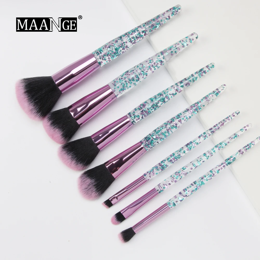 

7Pcs Colorful Makeup Brushes Set Crystal Handle Foundation Powder Concealer Eyeshadow Beauty Make Up Brush Pincel Maquiagem