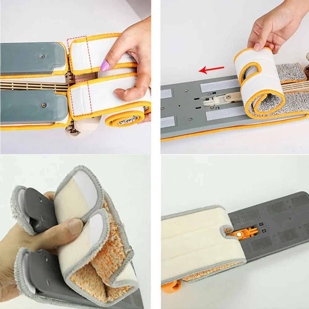 Fregona de doble cara que no se lava a mano reemplaza el paño suave de la cabeza de la fregona para el polvo Push Mop accesorios de reemplazo limpieza hogar # d