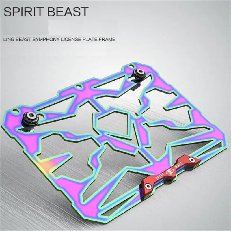 

SPIRIT BEAST Motorcycle License Plate Frame Universal License Plate Frame Stainless Steel Bracket Rear License Plate Frame