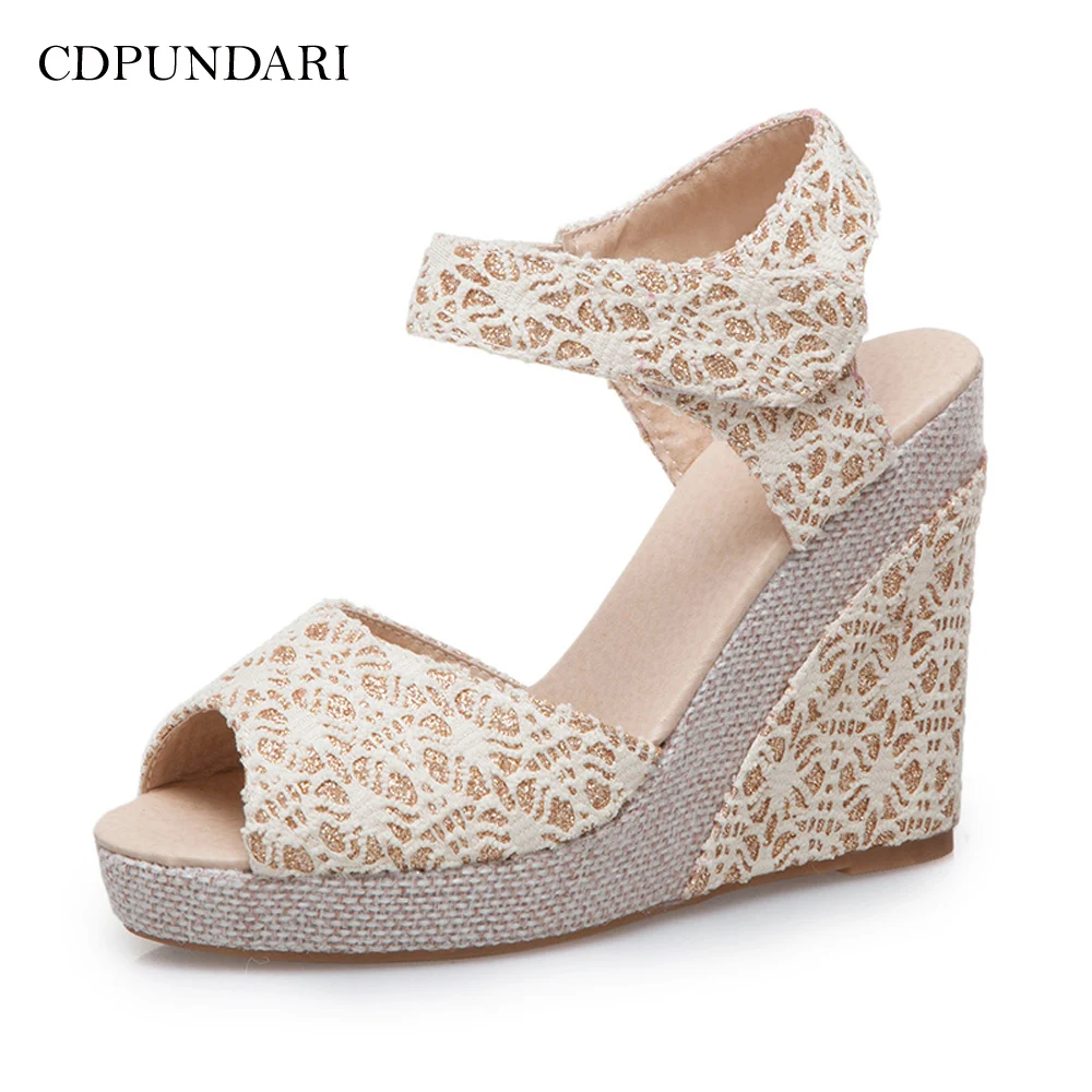 

CDPUNDARI Ladies High heel Platform Sandals Women Wedges Sandals summer shoes woman sandalias mujer 2019