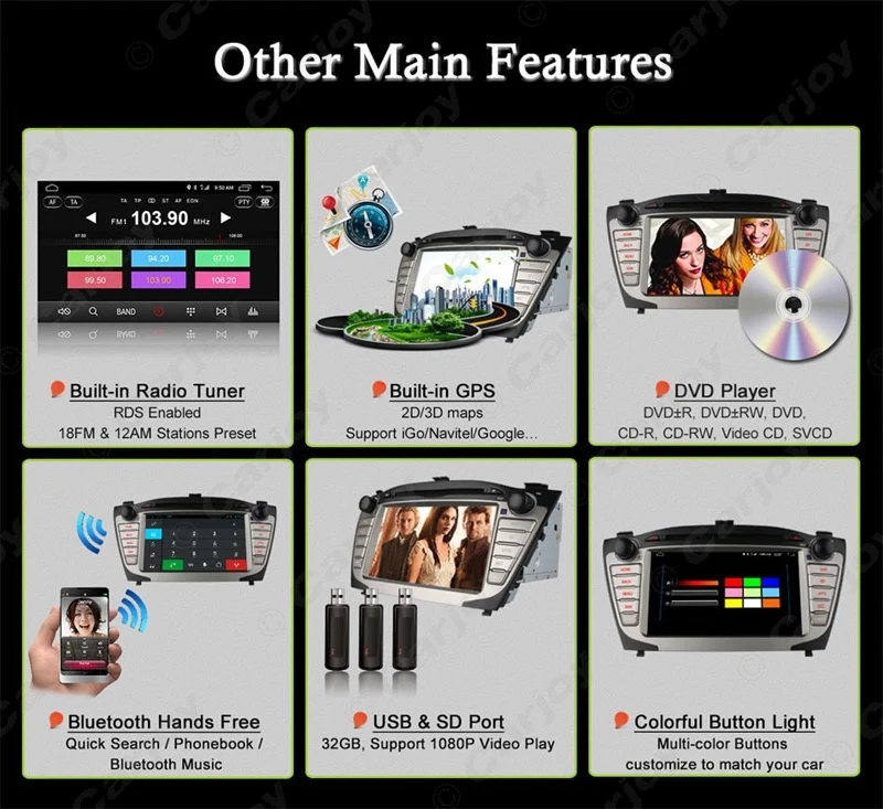 Excellent LEEWA HD 7" 7inch  Android 6.0 (64bit) DDR3 2G/16G/4G LTE Car DVD GPS Radio Head Unit For Hyundai ix35/Tucson(09~15) #CA2459-F4 10