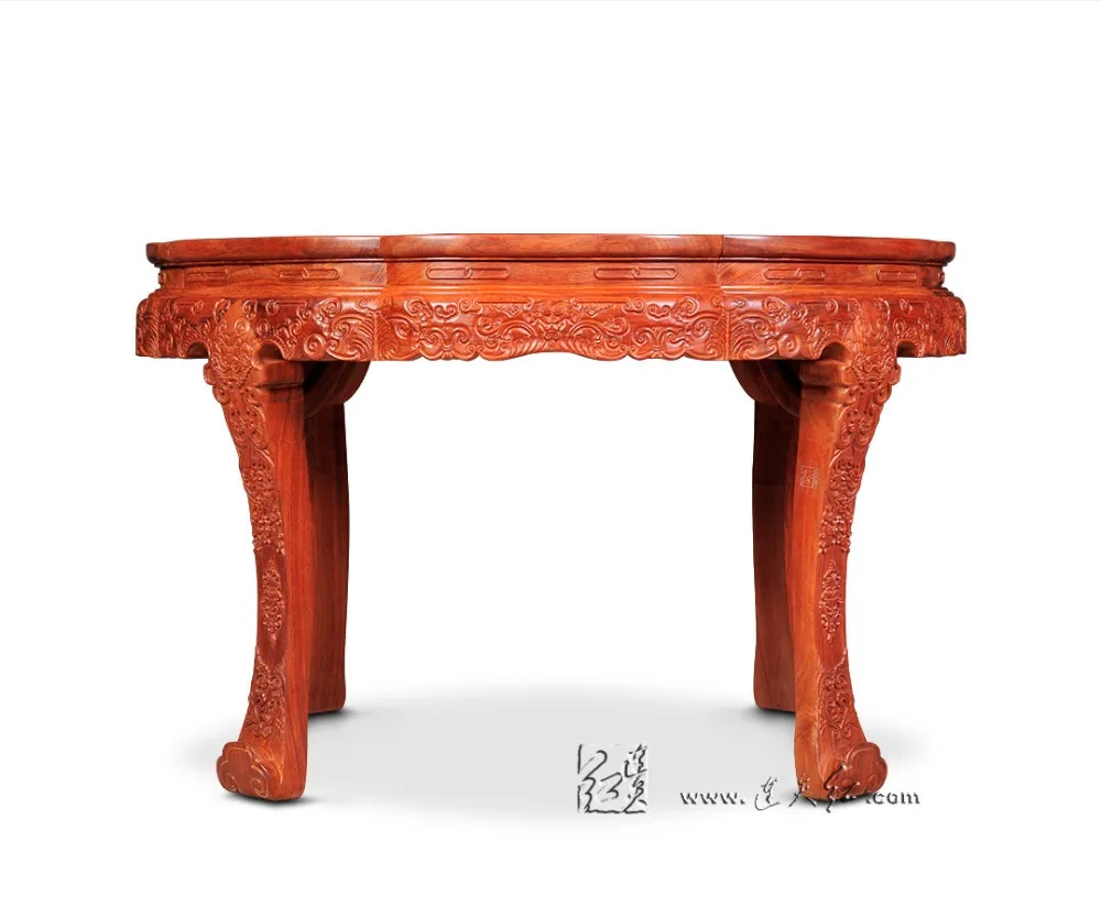 Round Table 126*80cm Redwood Office conference Desk Burma Rosewood Dining Room Furniture Solid Wood Neoclassical Annatto Fitment