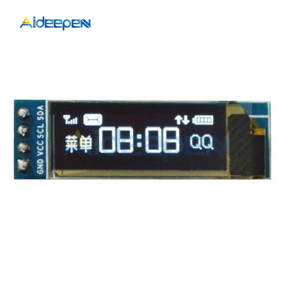 0 91 дюймов 128x32 IIC I2C белый OLED ЖК-дисплей DIY модуль SSD1306 Драйвер IC DC 3 V 5V для Arduino PIC |