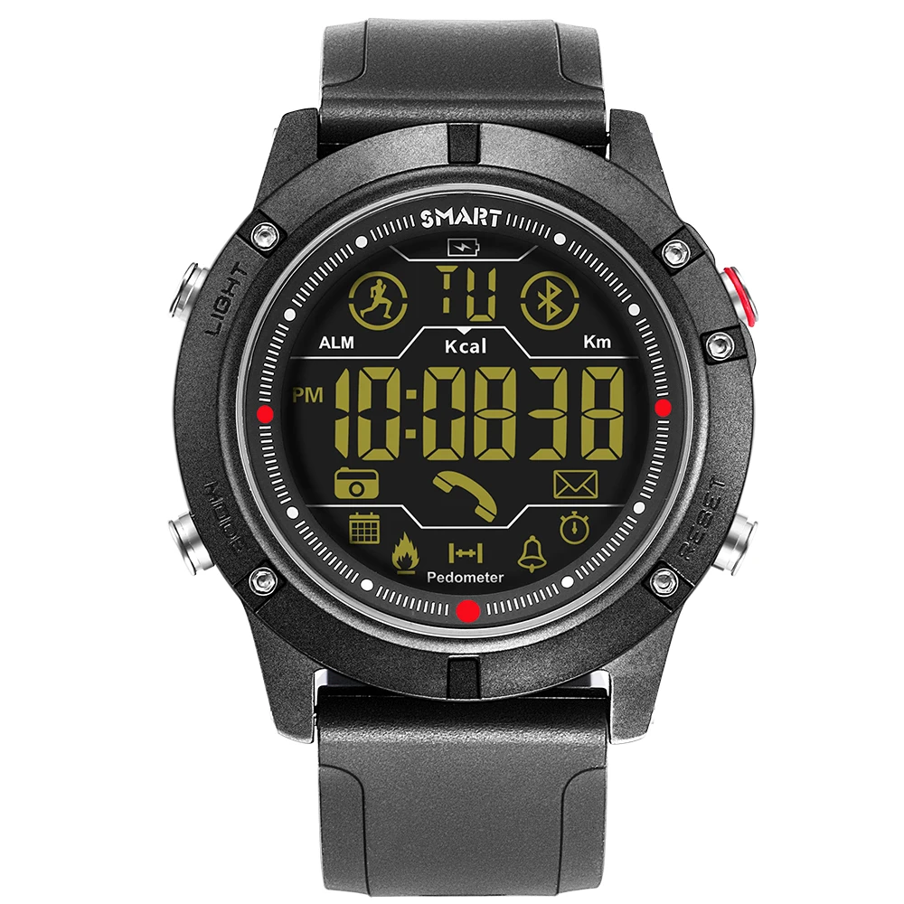 

Smart Watch Men Bluetooth Waterproof Pedometer Stopwatch Digital LED Electronics Silicone Strap Sport Watches Mens Smartwatch