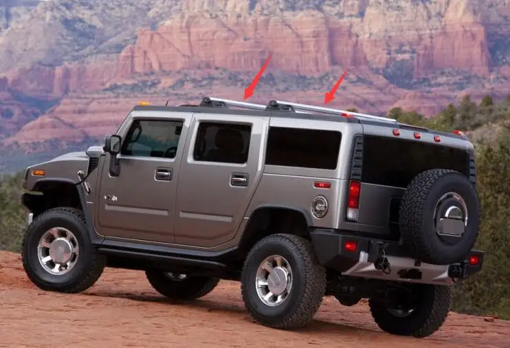 1 пара алюминиевых сплавов выделенных крыш боковая рейка крест бар для Hummer H2 2002 2003