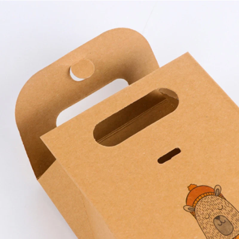 5Pcs Candy Present Bag Christmas Paper Bag Box Xmas Party Holiday Cookies Candy Present Bag