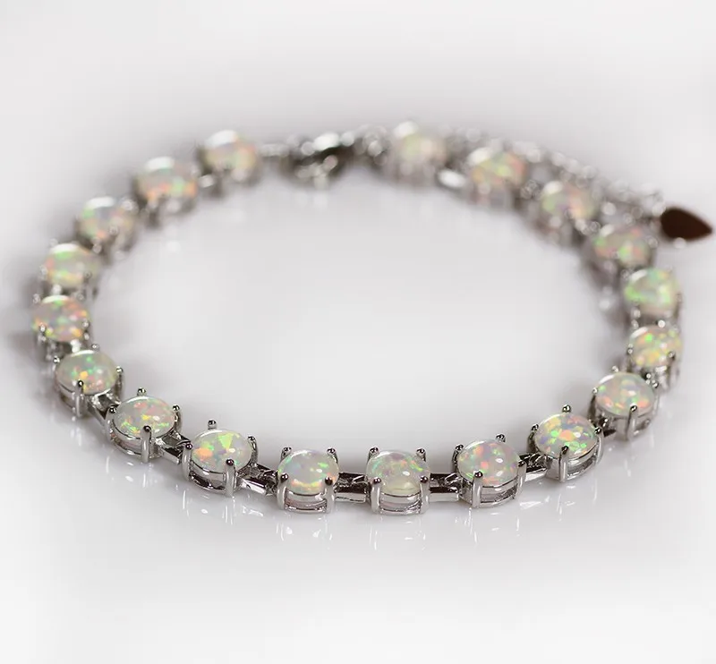 JLB-050  New Arrival Fire Opal Gem Round Bracelets For Women  Bracelets & Bangles Fashion Jewelry for Lady