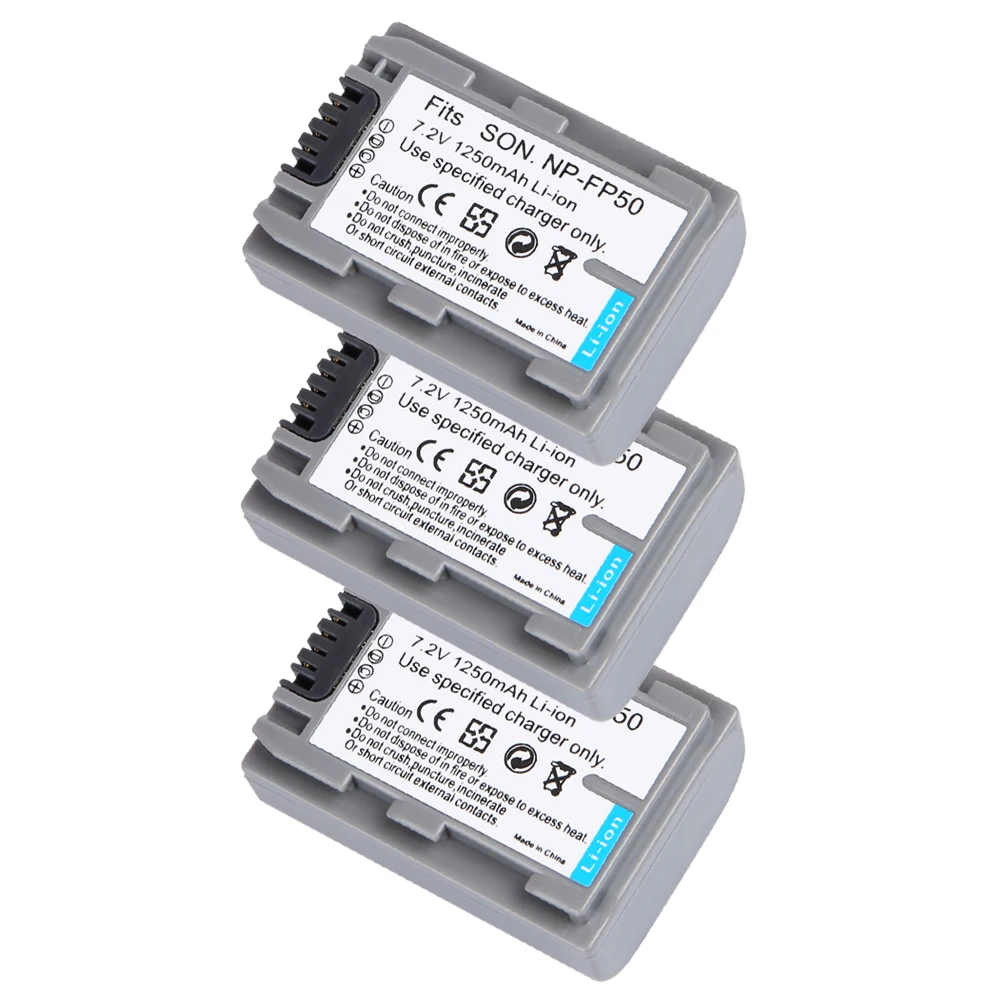 3 Pcs NP-FP50 NP FP50 NPFP50 NP-FP51 Battery For Sony DCR-DVD103 DVD105 DCR-HC3 HC16 HC40 DCR-SR30 SR40 SR100 digital Camera | Электроника