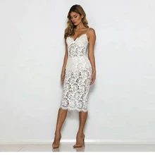 Женское Бандажное платье модное вечернее платье знаменитостей Vestidos сексуальное кружевное прозрачное белое платье