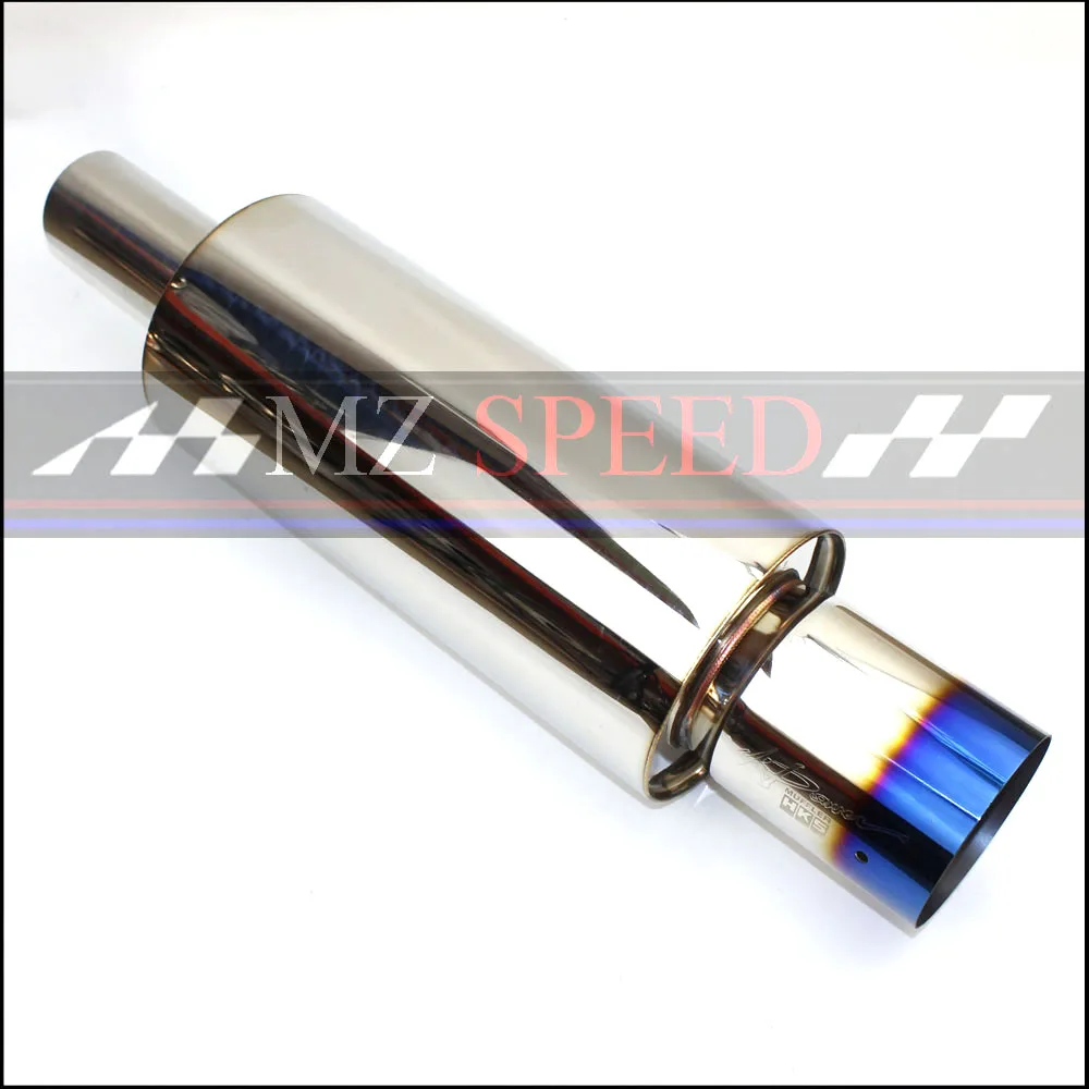 

3 inches Stainless steel plated blue sports car modification sounds pretty deep straight row H K S exhaust pipe exhaust pipe