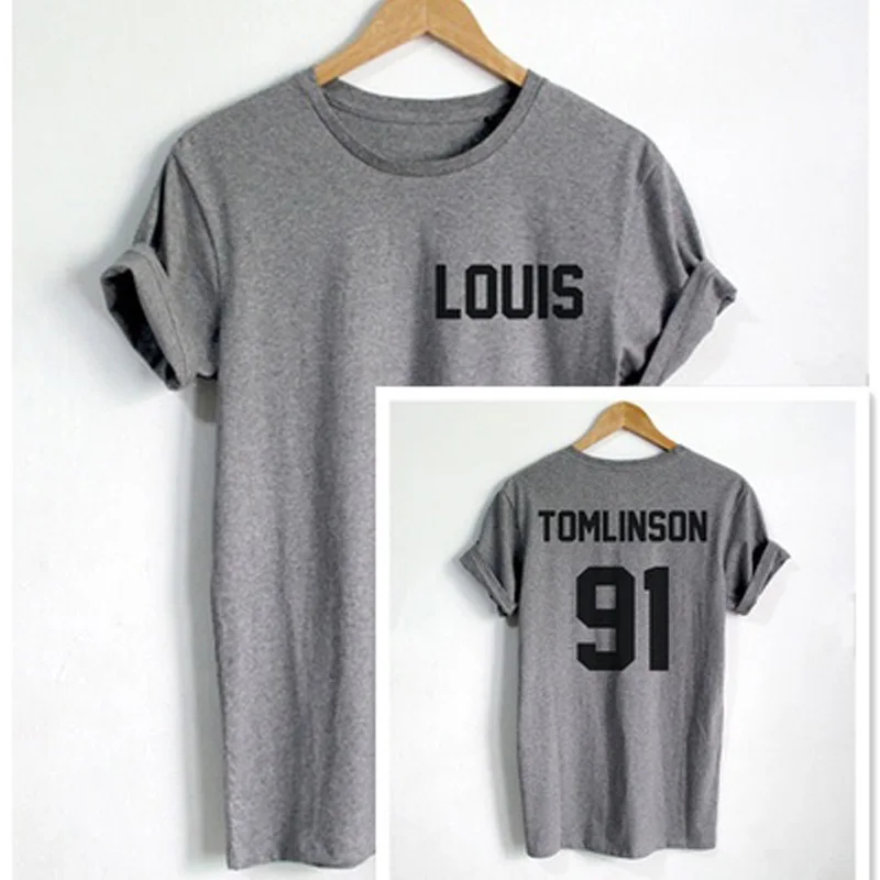 Louis Tomlinson T Shirt FRONT Louis BACK Payne 91 two sides print T Shirt One Direction Louis Tomlinson 91 Birth T-shirt Fashion