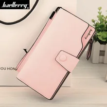 Frauen Geldbörsen Leder Baellerry Geldbörse Langen Reißverschluss Kupplung Brieftasche Wristlet Portefeuille Carteira Feminina Monedero Feste Farben