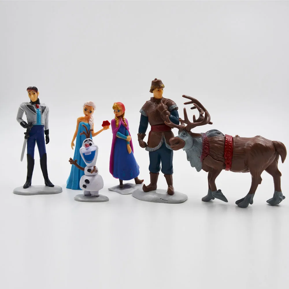6pcs/Set Disney Toys For Kid Frozen Snow Queen Anna Elsa Figures Kristoff Sven Olaf Pvc Action Figure Toy Play Set Classic Toys