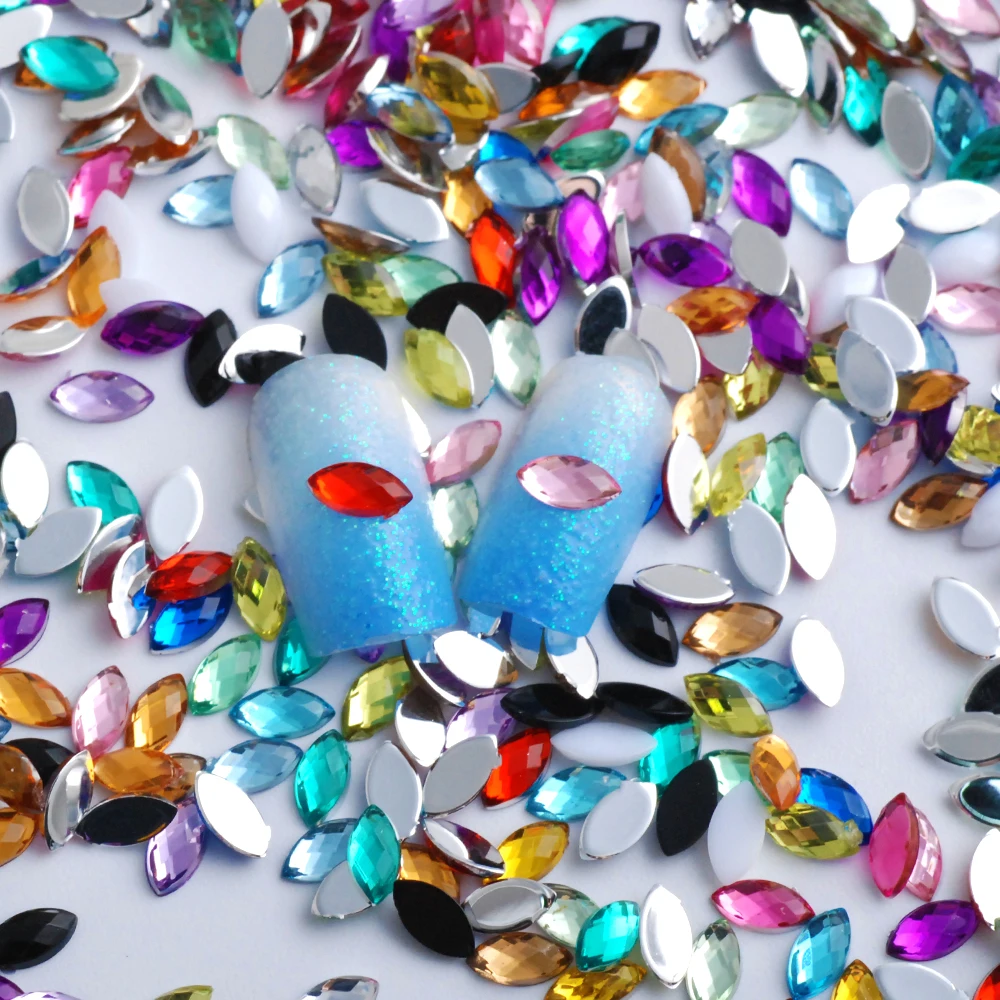 Оптовая продажа 3*6 мм 10000 шт./пакет хрусталя Акриловые Лошадь глаз Форма Rhinestone