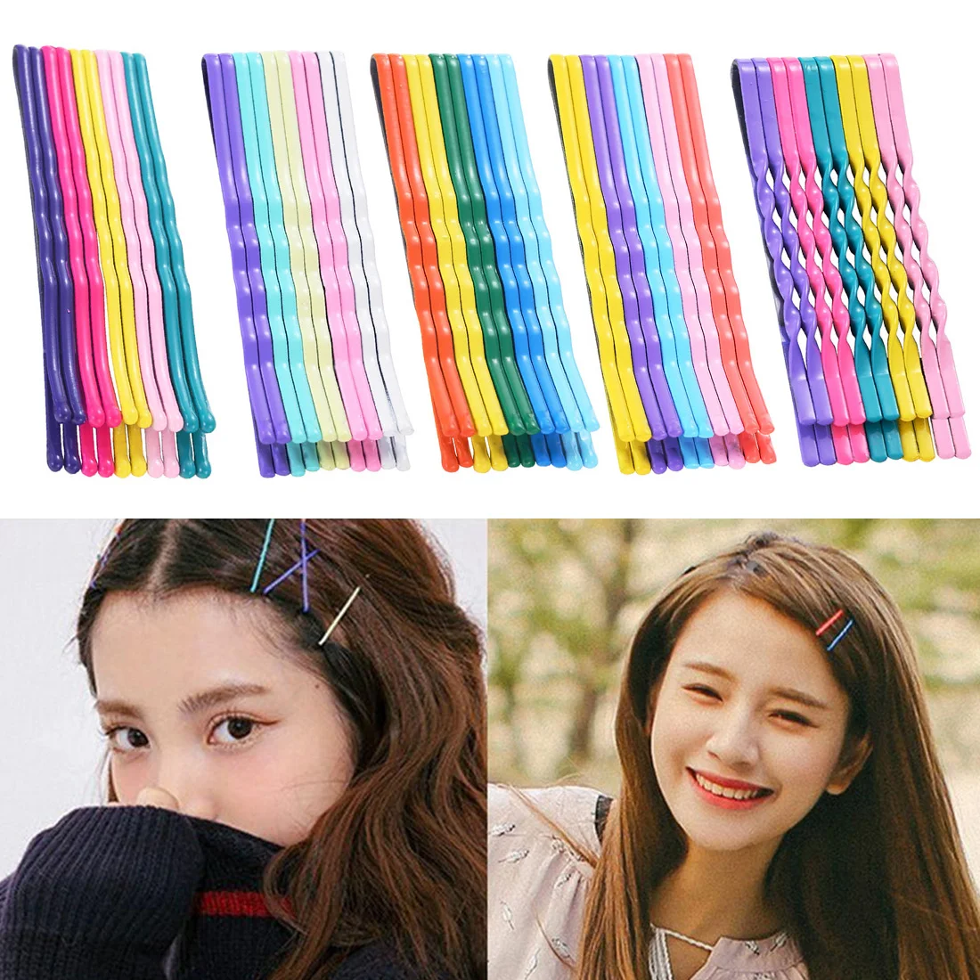 

10Pcs/Set Colorful Hairpins For Women Hair Clip Lady Pins Invisible Wave Hairgrip Barrette Hair Clips Accessories