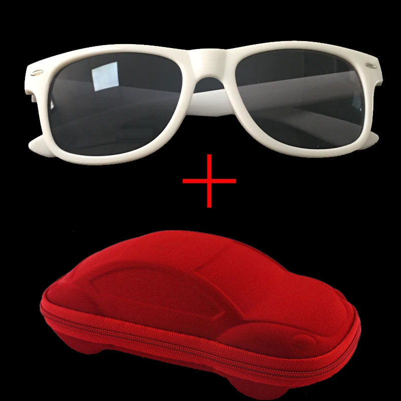 Модные детские солнцезащитные очки для мальчиков и девочек детские солнцезащитные очки UV400 зеркальные очки с подарочной коробкой для детей - Цвет линз: Whitgrey and red cas